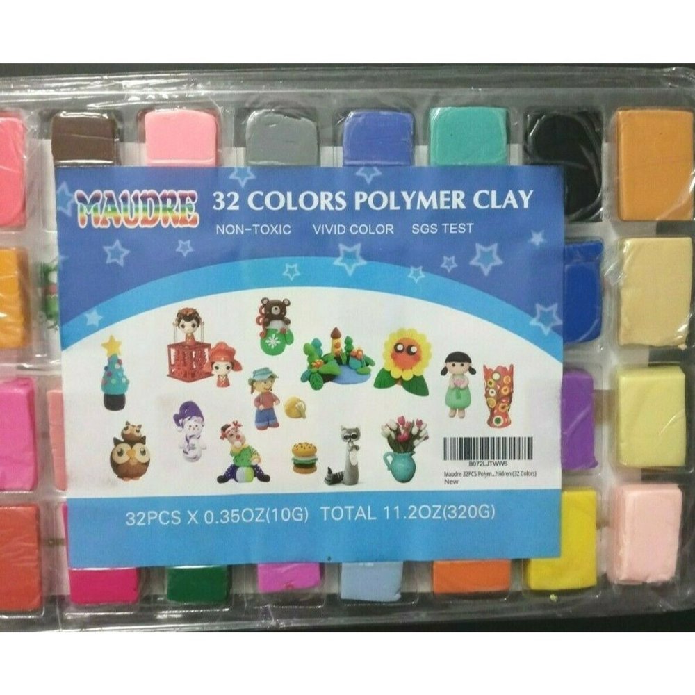 Maudre 32 Piece Polymer Clay Multi Color Oven Bake Modelling Block Shaping Tools